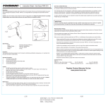 Instruction Sheet - Hair Dryer PNP-210 Register