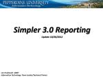 Simpler 3.0 Reporting - Pepperdine Community