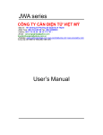 JWA series User`s Manual