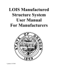 LOIS Manufactured Structure System User Manual For Manufacturers