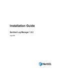 Sentinel Log Manager 1.2.2 Installation Guide