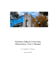 Northern Illinois University Observatory User`s Manual