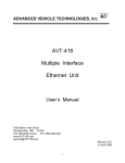 User`s Manual (PDF 82K). - Advanced Vehicle Technologies, Inc.