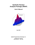 Symbolic Nuclear Analysis Package (SNAP) User`s Manual