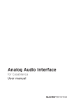 Analog Audio Interface - MacroSystem Digital Video AG