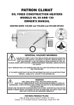Patron Climat 40 Indirect Oil Fired Construction Heater Manual