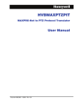 HVBMAXPTZPIT User Manual - Honeywell Video Systems