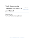 FAMIS Departmental Correction Request (DCR) User Manual