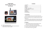 2.4GHz Digital Wireless Video Door Phone User Manual Contents