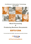 IT Course Word Processing and Producing