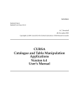 CURSA [1ex] Catalogue and Table Manipulation