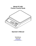 Model PC-400 Portion Control Scale Operator`s Manual