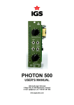 IGS PHOTON500 user manual