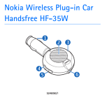 Nokia Wireless Plug-in Car Handsfree HF-35W