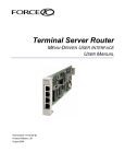TSR Router Menu-Driven User Interface User Manual 2.97