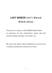 LADY MIRROR User`s Manual Mobile phone