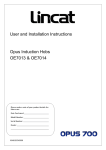 User and Installation Instructions Opus Induction Hobs
