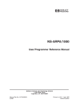 NS-ARPA/1000 User/Programmer Reference Manual