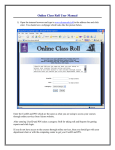 Online Class Roll User Manual - Class Roll