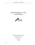 Peak Performer 1 TCD User Manual