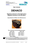 User manual DEHACO Negative pressure unit single