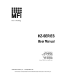 HZ-SERIES User Manual - Metal Finishing Systems