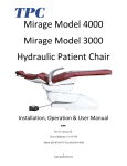 Mirage Model 4000 Mirage Model 3000 Hydraulic Patient Chair