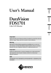 DuraVision FDS1701 User`s Manual