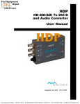 HD-SDI/SDI To DVI-D and Audio Converter User Manual