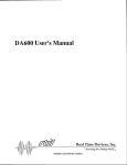 DA600 User`s Manual