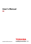 User`s Manual - TOSHIBA FORUMS