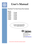 FreeZone 4.5 Liter Freeze Dry Systems User`s Manual