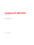 Vodafone PC SMS 2010 User Guide version 1 0x
