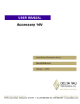 1^ USER MANUAL ^2 Accessory 14V