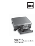 Model 7820 B UPS Revenue Recovery Scale User`s Manual