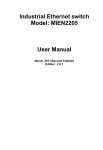 Industrial Ethernet switch Model: MIEN2205 User Manual