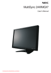 NEC MultiSync LCD24WMGX3 Monitor User Guide Manual