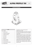 ALPHA PROFILE 700 Manufacturer Product Instruction Manual