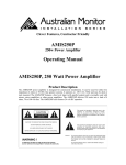 AMIS250P Operating Manual AMIS250P, 250 Watt Power