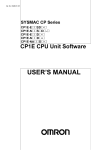 CP1E CPU Unit Software User`s Manual