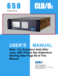 USER`S MANUAL - California Analytical Instruments, Inc.