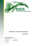 ANALOX 3D - Carbon Monoxide Detector User Manual