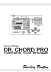 Owner`s Manual • Dr. Chord Pro