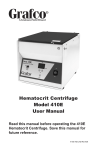 Hematocrit Centrifuge Model 410E User Manual