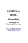 USER MANUAL SERIES 3 Screens Filter