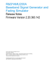 R&S®AMU200A Release Note Version 2.20
