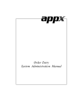 Order Entry System Administration Manual