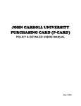 JCU Pcard Policy - John Carroll University