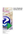 Church Membership Directory 2010 Help