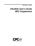 UltraSite User`s Guide BEC Supplement